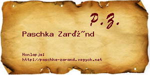 Paschka Zaránd névjegykártya